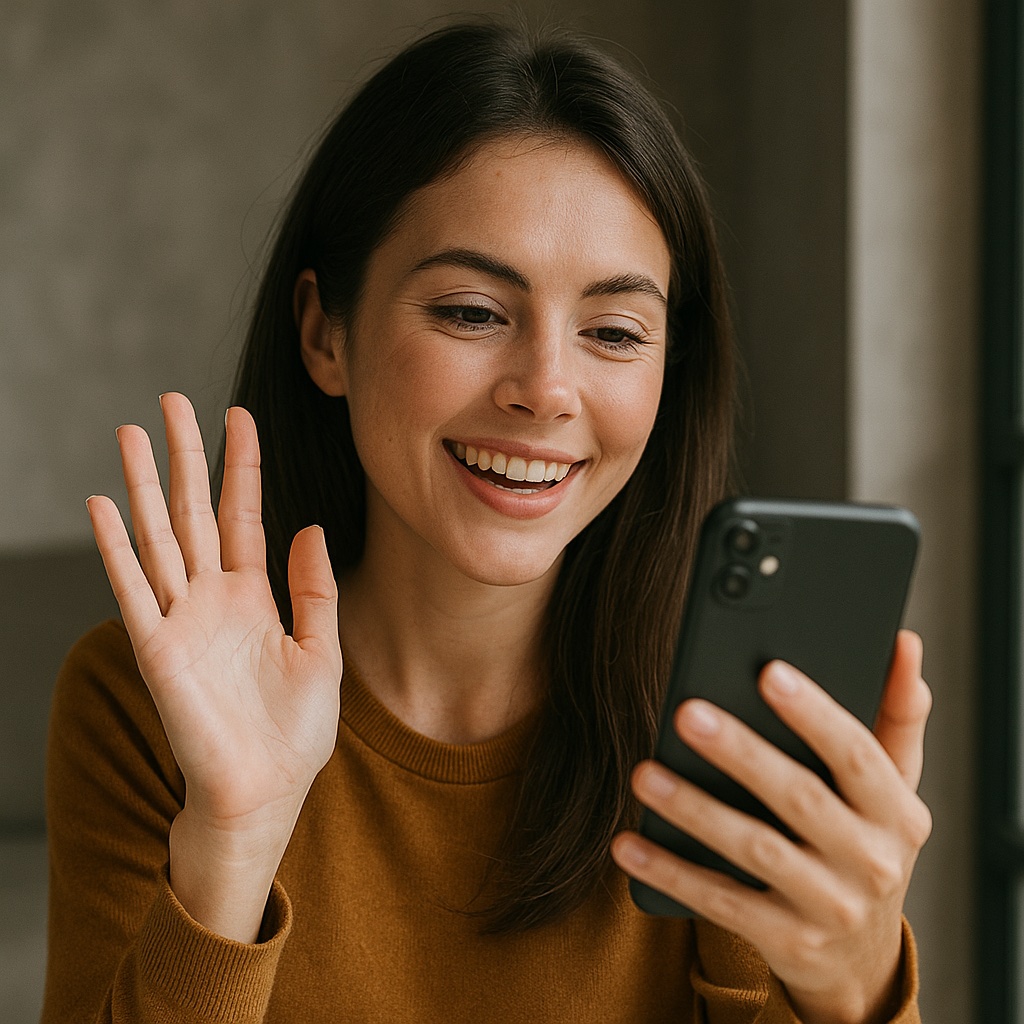 Chico y chica hablando por teléfono con SOLOLE